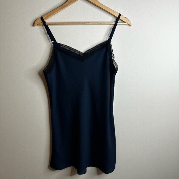 CAbi Tank Top Sz S Navy Lace Trim Y2K 90s Fairy Grunge Whimsigoth Rave Coquette - Picture 6 of 9